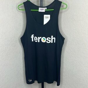 753 - Queer Eye NWT Black Sleeveless “Ferosh” Graphic T-Shirt, Size Small